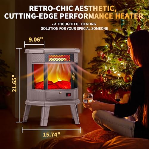 RealSmart 22" Freestanding Electric Fireplace Heater