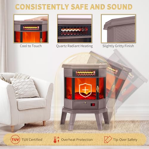 RealSmart 22" Freestanding Electric Fireplace Heater