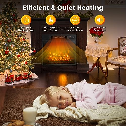 GOFLAME 1400W Electric Fireplace with Mantel and Remote