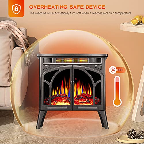 RWFlame 25" Electric Fireplace Stove Heater with Remote