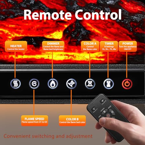 ZAFRO 24-inch Portable Electric Fireplace Heater