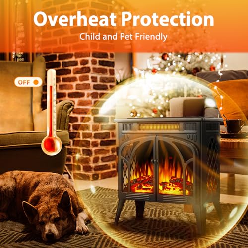ZAFRO 24-inch Portable Electric Fireplace Heater