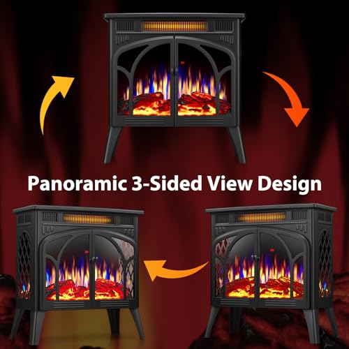 ZAFRO 24-inch Portable Electric Fireplace Heater