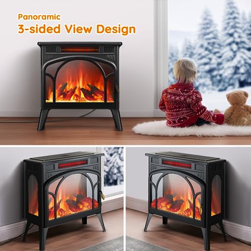 Rintuf 1500W Electric Fireplace Heater with Remote