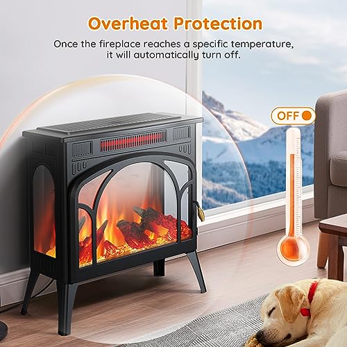 Rintuf 1500W Electric Fireplace Heater with Remote
