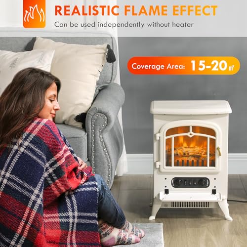 HOMCOM 22" Freestanding Electric Fireplace Heater