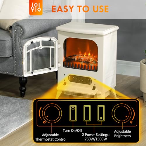 HOMCOM 22" Freestanding Electric Fireplace Heater
