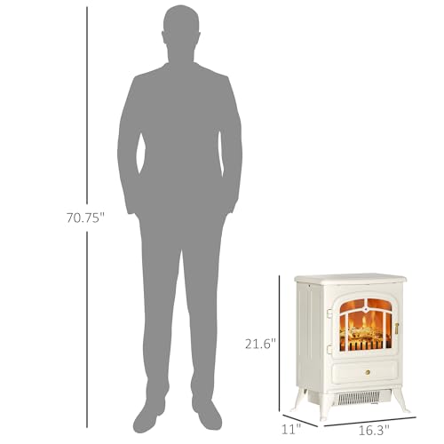 HOMCOM 22" Freestanding Electric Fireplace Heater