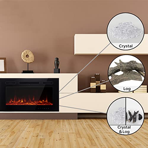 Maxhonor 30" Electric Fireplace Insert with LED Colors