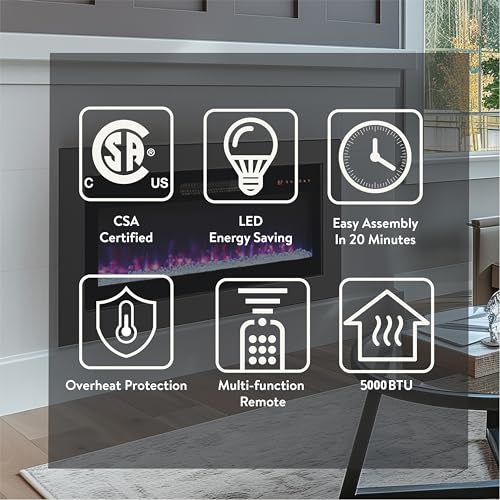 Innoflame 36" Ultra-Thin Electric Fireplace Heater