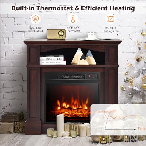 GOFLAME 32" Electric Fireplace with Remote Control