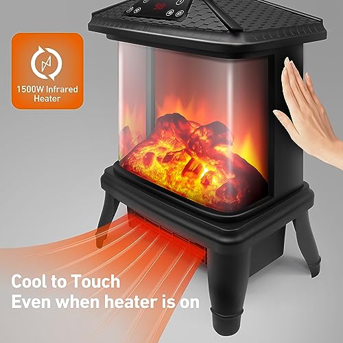 18" 3-Sided Electric Fireplace with Remote Heater