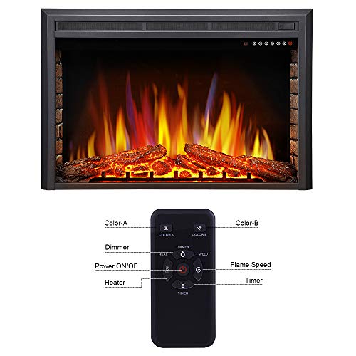 36" Electric Fireplace Insert with Remote Control
