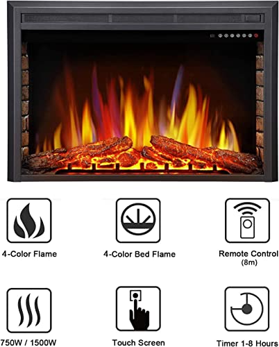 36" Electric Fireplace Insert with Remote Control