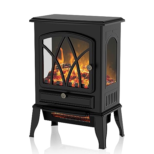 Freestanding Infrared Electric Fireplace Stove Heater