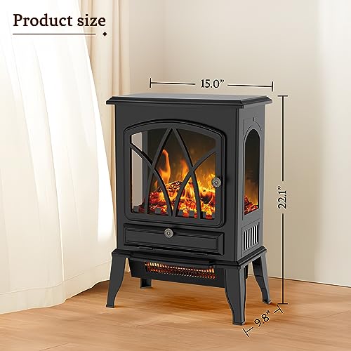 Freestanding Infrared Electric Fireplace Stove Heater