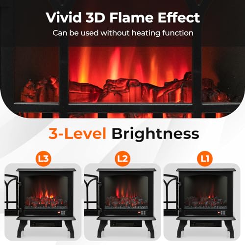 GOFLAME 23” Freestanding Electric Fireplace Stove