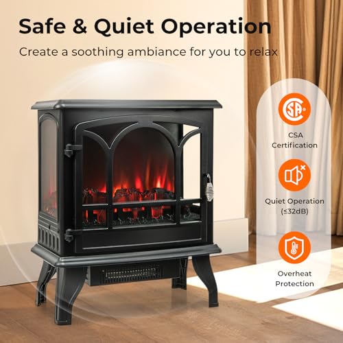 GOFLAME 23” Freestanding Electric Fireplace Stove