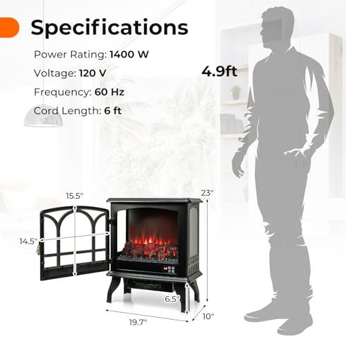 GOFLAME 23” Freestanding Electric Fireplace Stove