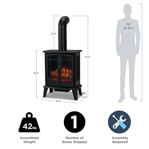 Real Flame Foster Electric Stove Fireplace with Thermostat