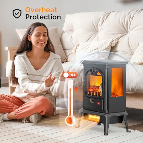 ROVSUN 1500W Electric Fireplace Stove with Remote