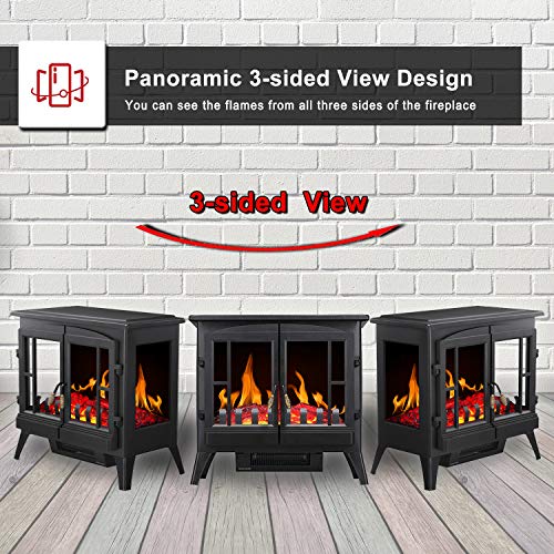 R.W.FLAME 23" Electric Infrared Fireplace Heater