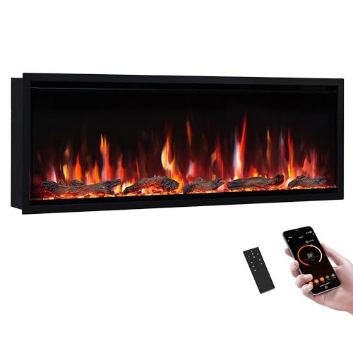 PuraFlame Herman 50 Inch Smart Linear Electric Fireplace