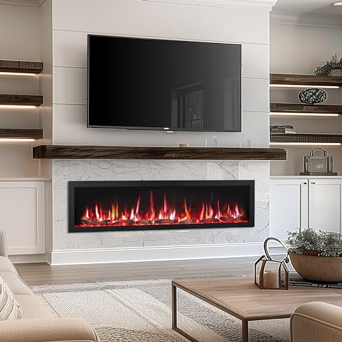 PuraFlame Bernice 72" Smart Electric Fireplace
