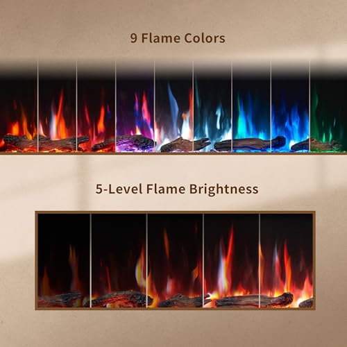 PuraFlame Bernice 72" Smart Electric Fireplace