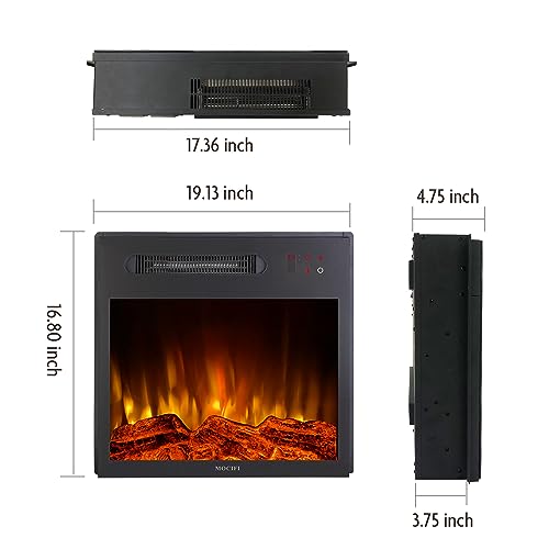 MOCIFI 18" Electric Fireplace Insert with Remote