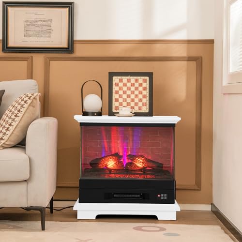 27” Electric Fireplace with 3-Sided Glass View