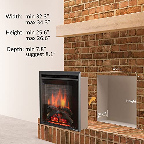 PuraFlame Western Electric Fireplace Insert with Remote