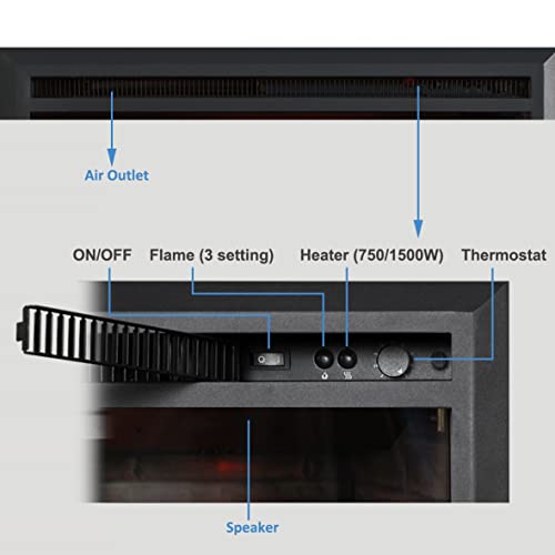 PuraFlame Western Electric Fireplace Insert with Remote