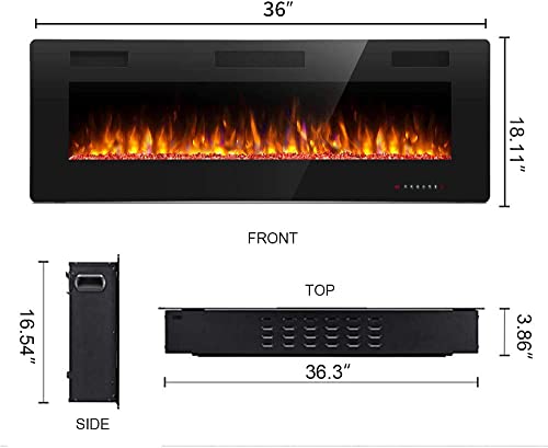 Antarctic Star 36-Inch Electric Wall Fireplace