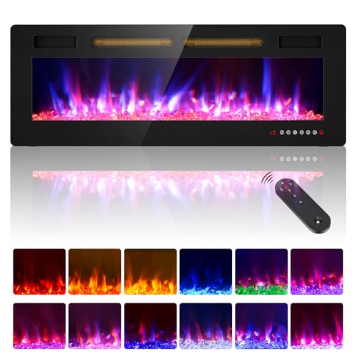 Zionheat 50" Electric Wall Fireplace with Remote