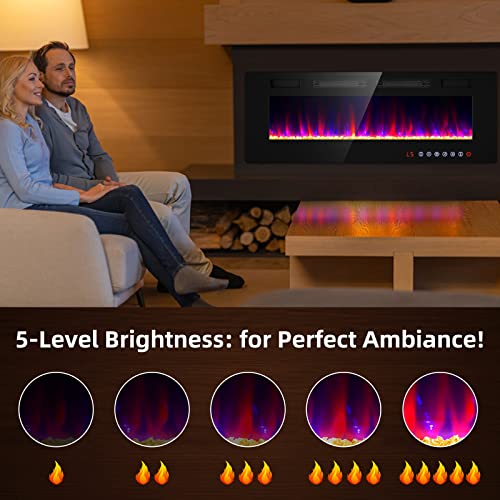 Zionheat 50" Electric Wall Fireplace with Remote