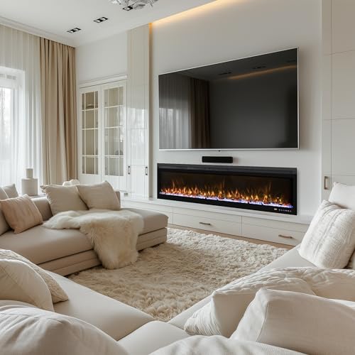 Mystflame 60" Electric Fireplace Insert with Remote
