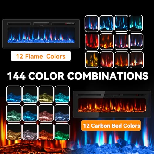 60-Inch Ultra-Thin Electric Fireplace Insert