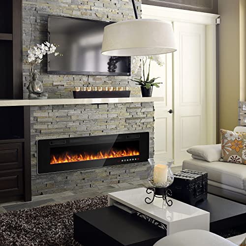 BOSSIN 72 Inch Ultra-Thin Electric Fireplace