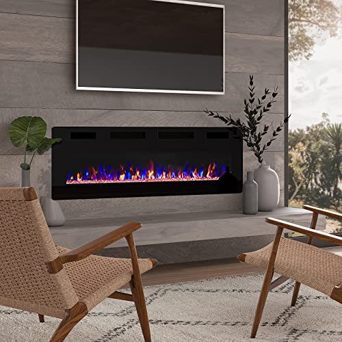 BOSSIN 72 Inch Ultra-Thin Electric Fireplace
