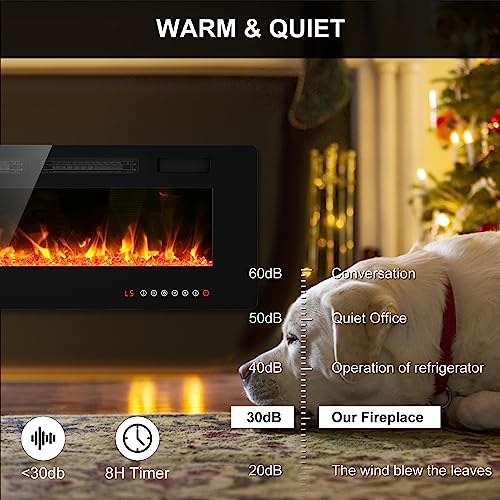 BREEZEHEAT 50-Inch Recessed Electric Fireplace Heater