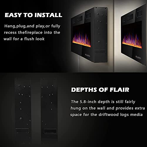 BOSSIN 72 Inch Ultra-Thin Electric Fireplace
