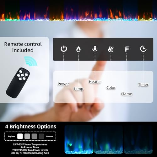 Mellcom 100-Inch Electric Fireplace with Remote Control