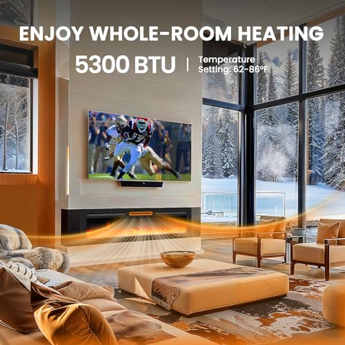 Silonn 60" Electric Fireplace with Remote & App