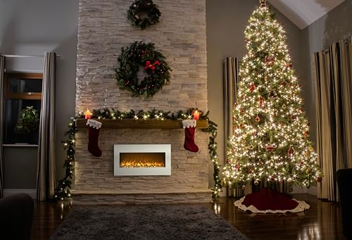 36" Wall Mounted Electric Fireplace with LED Flames