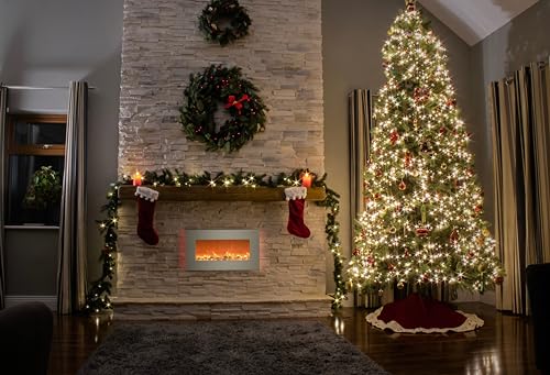 30-Inch Wall Mounted Electric Fireplace with Remote