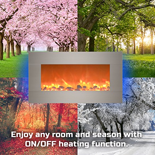 30-Inch Wall Mounted Electric Fireplace with Remote