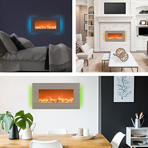 30-Inch Wall Mounted Electric Fireplace with Remote