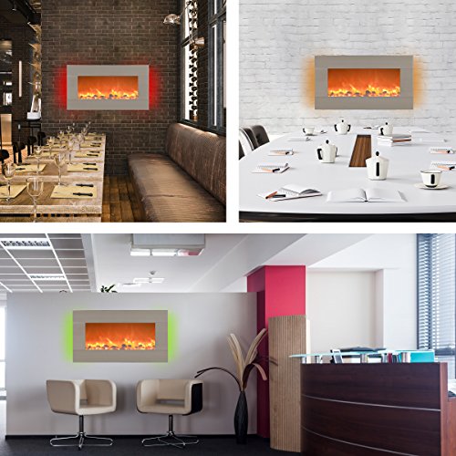 30-Inch Wall Mounted Electric Fireplace with Remote