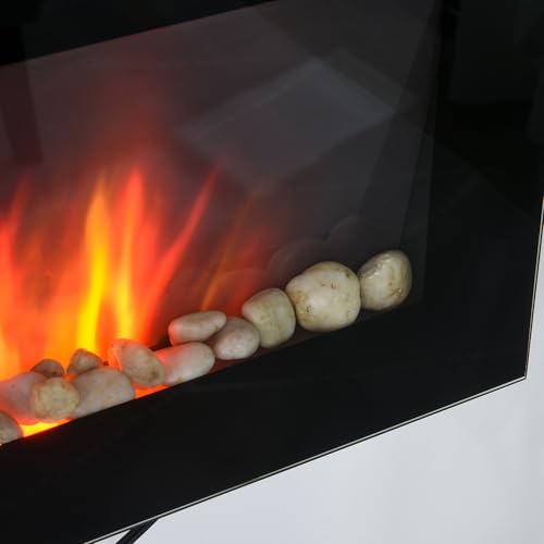 HOMCOM 28.5" Wall-Mounted Electric Fireplace with Flames